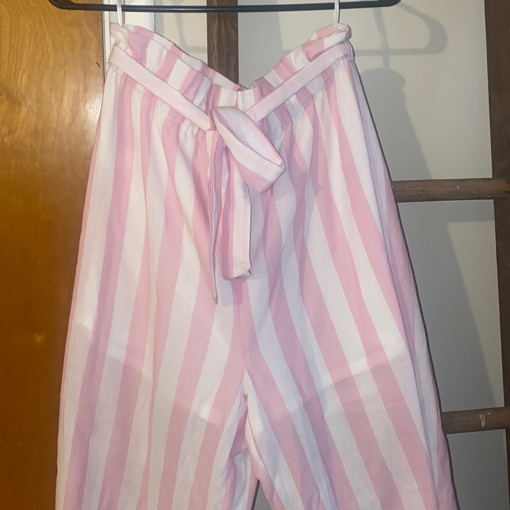 Pink and white pants